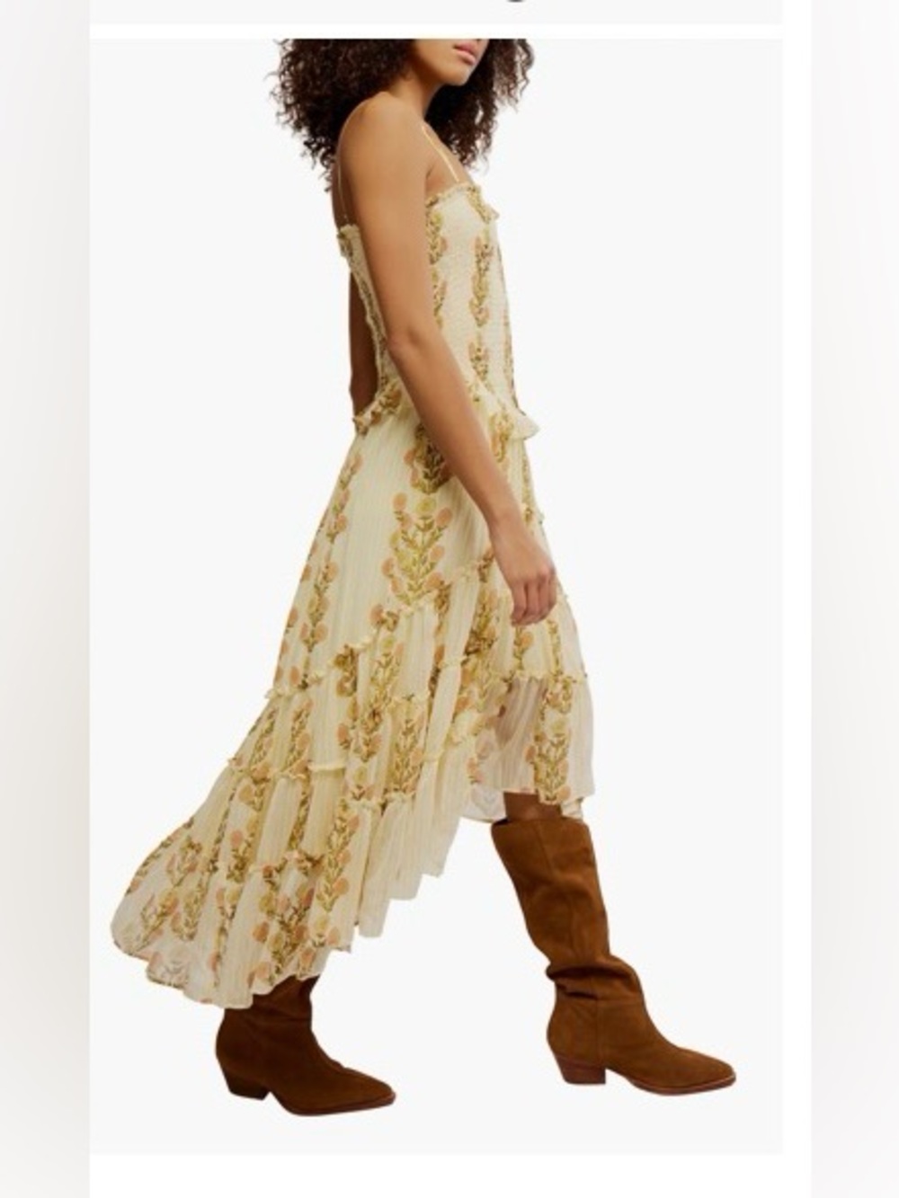 FREE PEOPLE Alejandra Midi Dress/Cloud  Combo size small - Picture 4 of 10